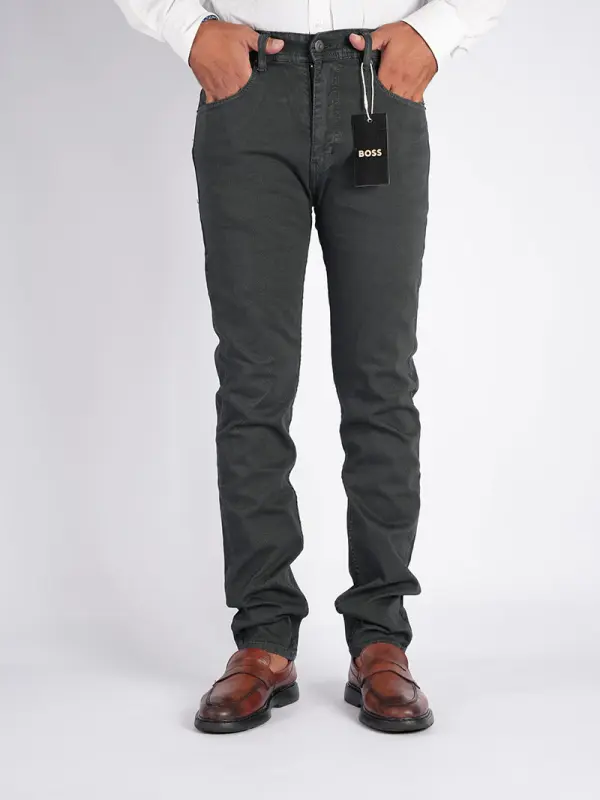  Pantalon en toile piqué de coton 5 poches Ref-BS4328PQ ( Charocal Gris )